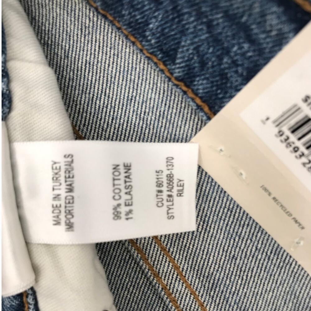 AGOLDE Riley High Rise Straight Crop Jeans 32 Medium Wash Button Fly - Picture 9 of 11